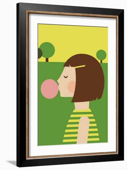 Bubblegum Girl-Dicky Bird-Framed Giclee Print