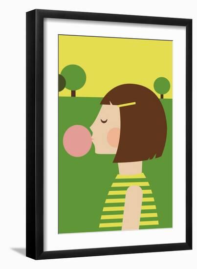 Bubblegum Girl-Dicky Bird-Framed Giclee Print
