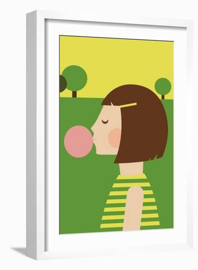 Bubblegum Girl-Dicky Bird-Framed Giclee Print