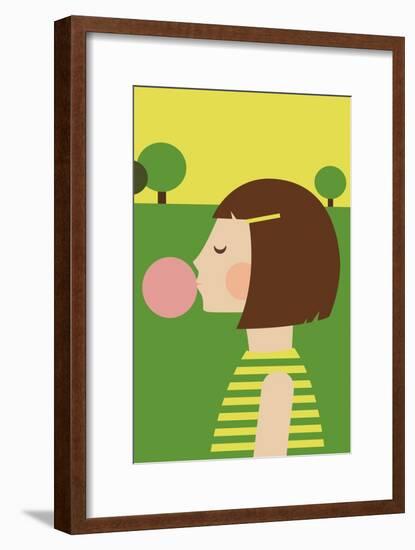 Bubblegum Girl-Dicky Bird-Framed Giclee Print