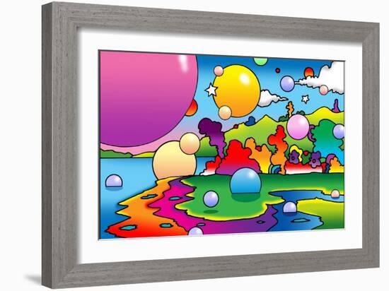 Bubbles Landscape-Howie Green-Framed Giclee Print