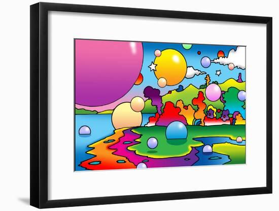 Bubbles Landscape-Howie Green-Framed Giclee Print