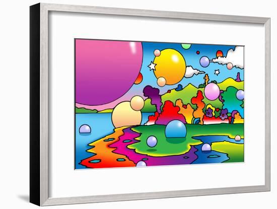 Bubbles Landscape-Howie Green-Framed Giclee Print