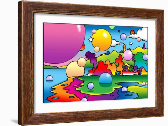 Bubbles Landscape-Howie Green-Framed Giclee Print