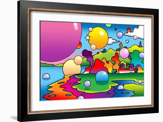 Bubbles Landscape-Howie Green-Framed Giclee Print