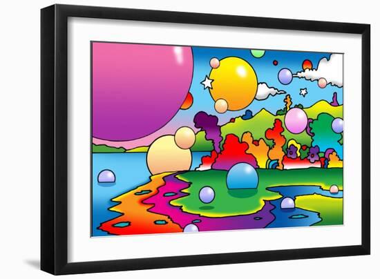 Bubbles Landscape-Howie Green-Framed Giclee Print