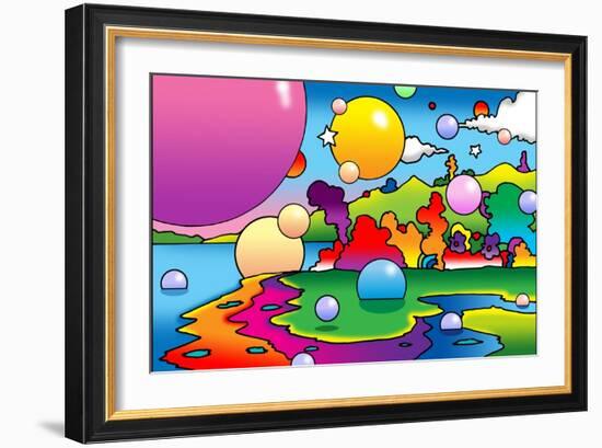 Bubbles Landscape-Howie Green-Framed Giclee Print