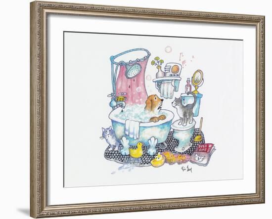 Bubbles on the Head-Bill Bell-Framed Giclee Print