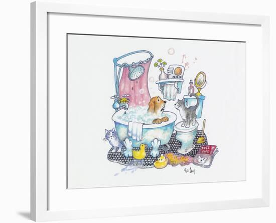 Bubbles on the Head-Bill Bell-Framed Giclee Print