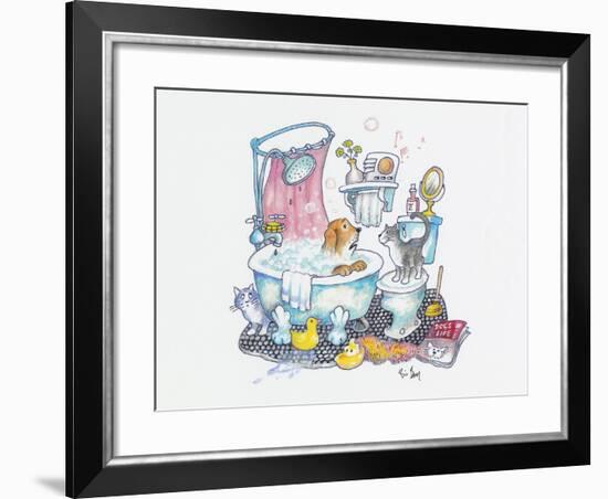 Bubbles on the Head-Bill Bell-Framed Giclee Print