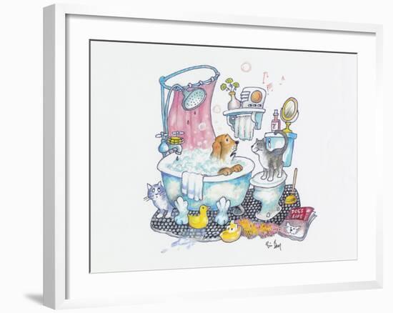 Bubbles on the Head-Bill Bell-Framed Giclee Print