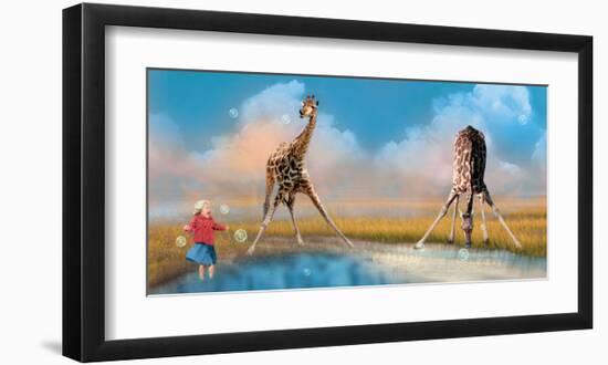 Bubbles with Giraffes-Nancy Tillman-Framed Art Print