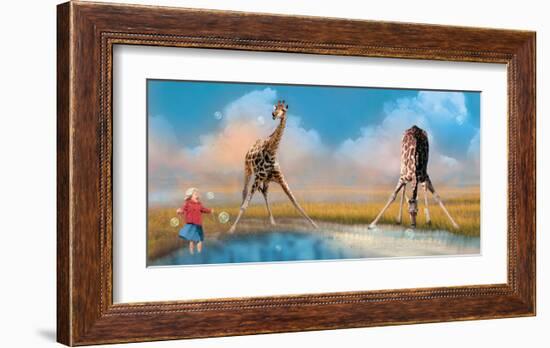 Bubbles with Giraffes-Nancy Tillman-Framed Art Print