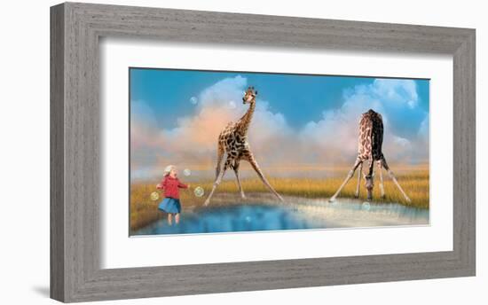 Bubbles with Giraffes-Nancy Tillman-Framed Art Print