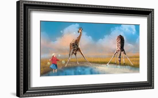 Bubbles with Giraffes-Nancy Tillman-Framed Art Print