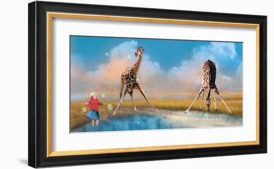 Bubbles with Giraffes-Nancy Tillman-Framed Art Print