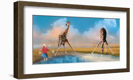 Bubbles with Giraffes-Nancy Tillman-Framed Art Print