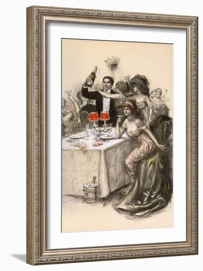 Bubbly at a Party-Maurice Cliché-Framed Art Print