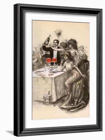 Bubbly at a Party-Maurice Cliché-Framed Art Print