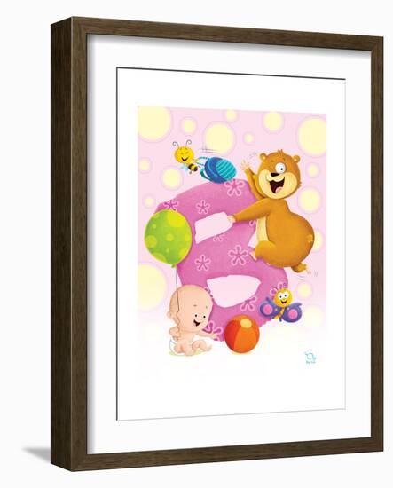 Bubbly B-Blue Fish-Framed Art Print