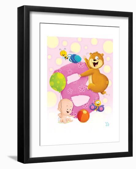 Bubbly B-Blue Fish-Framed Art Print