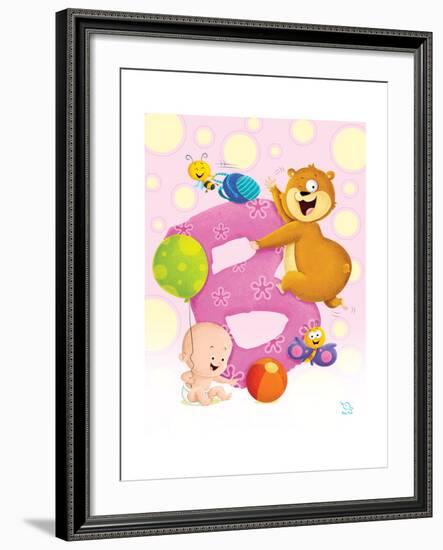 Bubbly B-Blue Fish-Framed Art Print