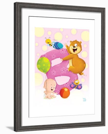 Bubbly B-Blue Fish-Framed Art Print