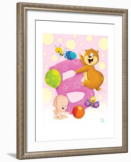 Bubbly B-Blue Fish-Framed Art Print