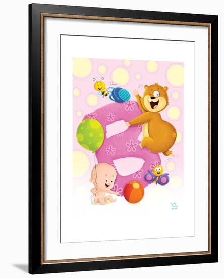 Bubbly B-Blue Fish-Framed Art Print