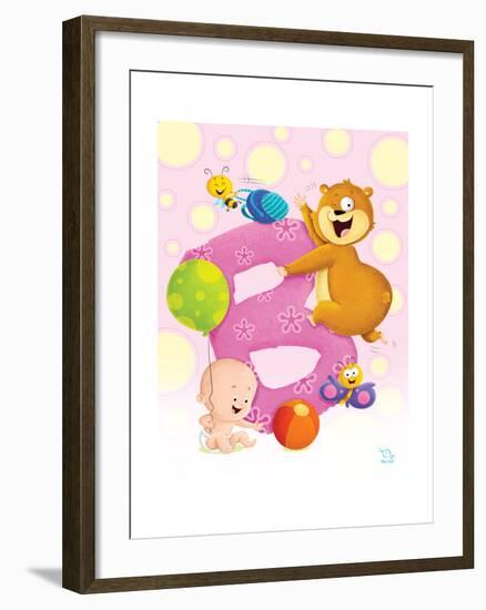 Bubbly B-Blue Fish-Framed Art Print