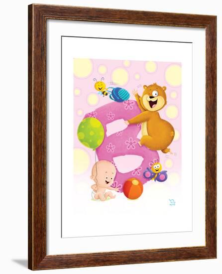 Bubbly B-Blue Fish-Framed Art Print