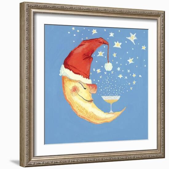 Bubbly Christmas Moon-David Cooke-Framed Giclee Print