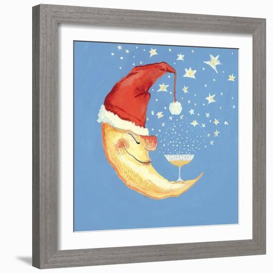 Bubbly Christmas Moon-David Cooke-Framed Giclee Print