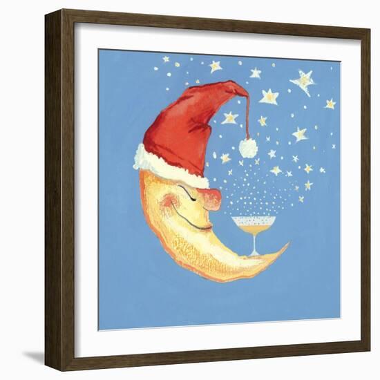 Bubbly Christmas Moon-David Cooke-Framed Giclee Print