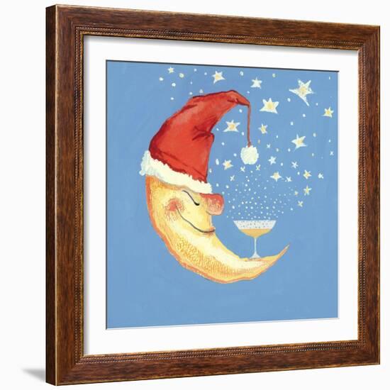 Bubbly Christmas Moon-David Cooke-Framed Giclee Print