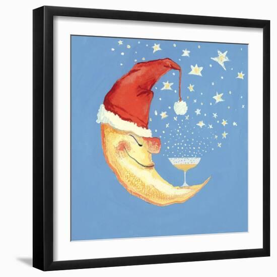 Bubbly Christmas Moon-David Cooke-Framed Giclee Print
