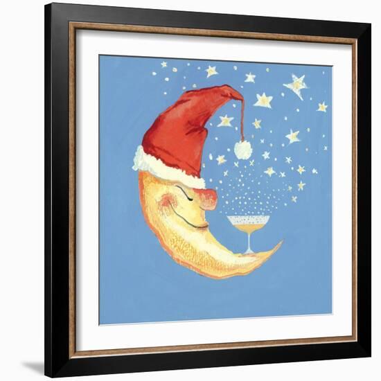 Bubbly Christmas Moon-David Cooke-Framed Giclee Print