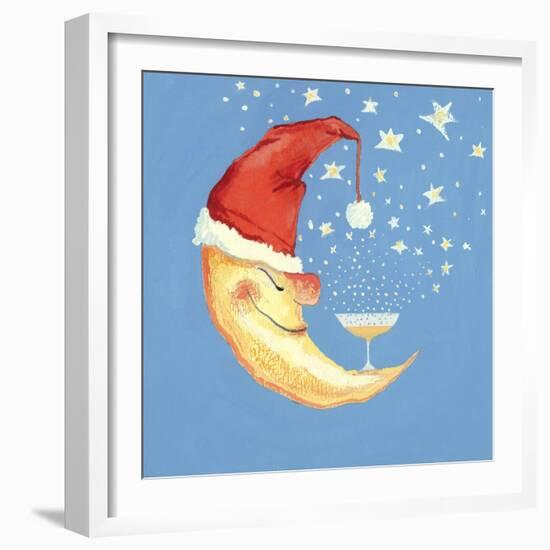 Bubbly Christmas Moon-David Cooke-Framed Giclee Print