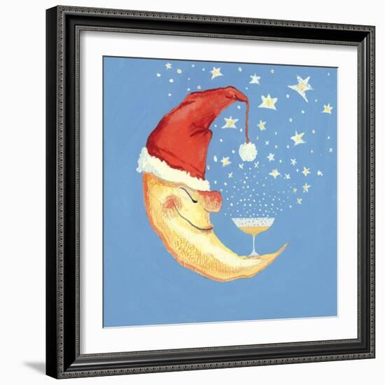 Bubbly Christmas Moon-David Cooke-Framed Giclee Print