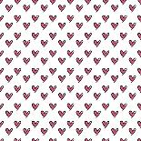 Hearts Seamless Pattern. Cute Doodle Hearts.-Bubushonok-Art Print