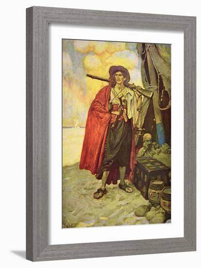 Buccaneer of Hispaniola in the Caribbean-Howard Pyle-Framed Giclee Print