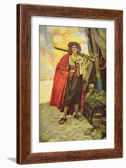 Buccaneer of Hispaniola in the Caribbean-Howard Pyle-Framed Giclee Print