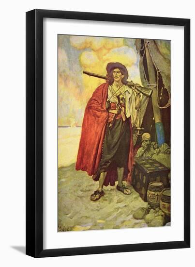 Buccaneer of Hispaniola in the Caribbean-Howard Pyle-Framed Giclee Print