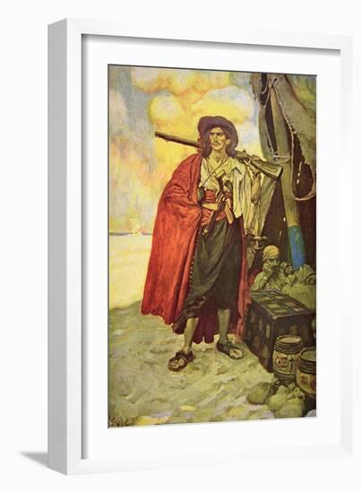 Buccaneer of Hispaniola in the Caribbean-Howard Pyle-Framed Giclee Print