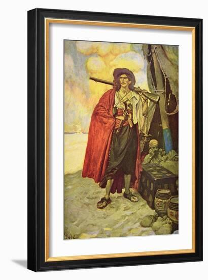 Buccaneer of Hispaniola in the Caribbean-Howard Pyle-Framed Giclee Print