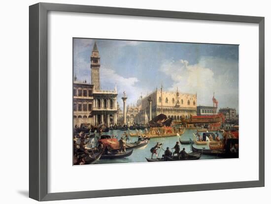 Buccentoro's Return to the Pier at the Doges' Palace, 1730S-Canaletto-Framed Giclee Print