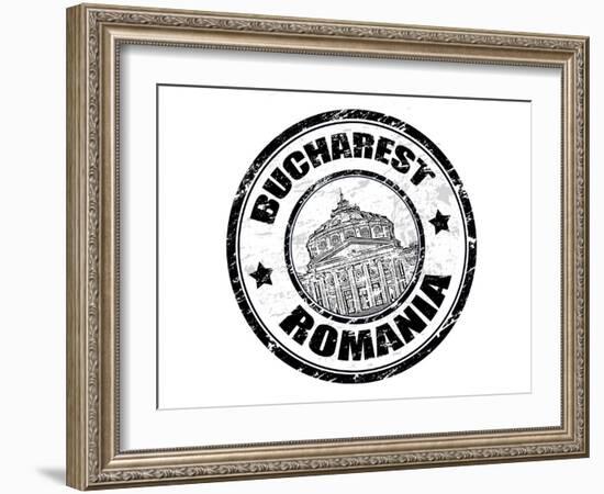 Bucharest Stamp-radubalint-Framed Art Print