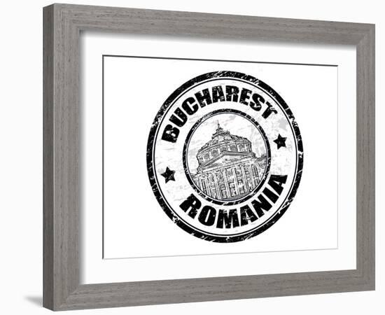 Bucharest Stamp-radubalint-Framed Art Print