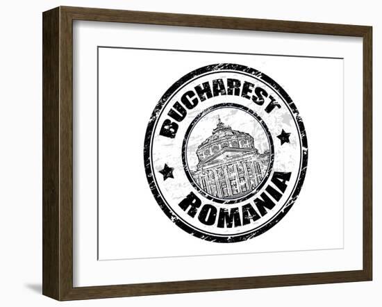 Bucharest Stamp-radubalint-Framed Art Print