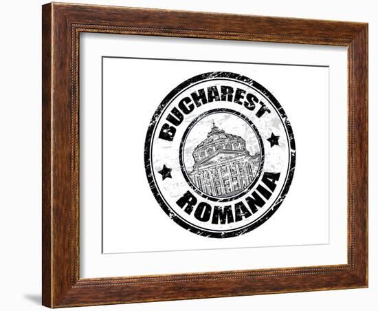 Bucharest Stamp-radubalint-Framed Art Print